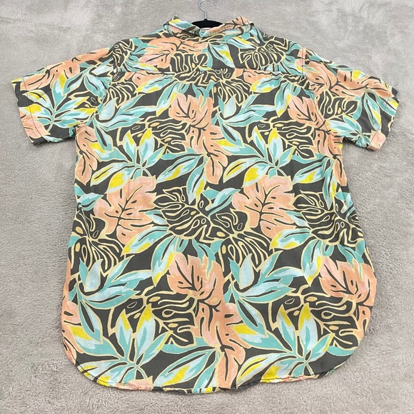Jen's Pirate Booty Aloha Kula Button Up Shirt Women M/L Multicolor Floral Resort - Picture 2 of 14